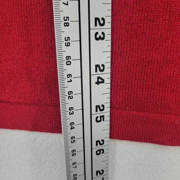 Banana Republic Sweater Womens Large Red Cashmere Silk Crewneck Preppy Holiday - Picture 9 of 11
